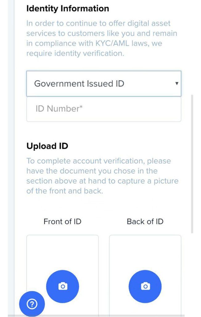 shapeshift ID verification 1