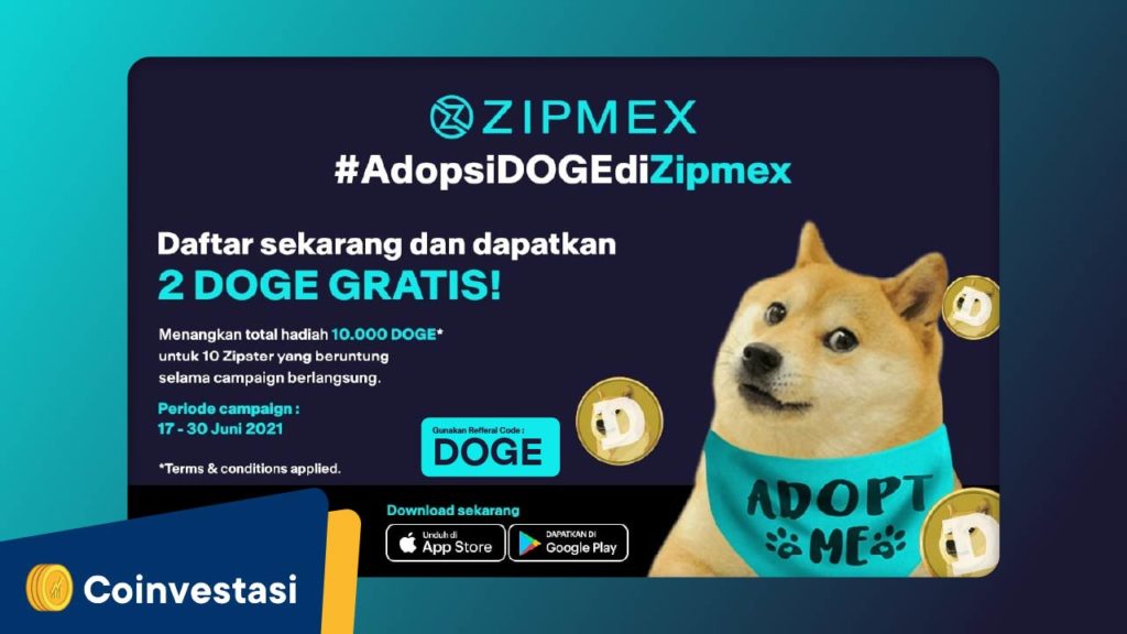 Doge gratis dari Zipmex