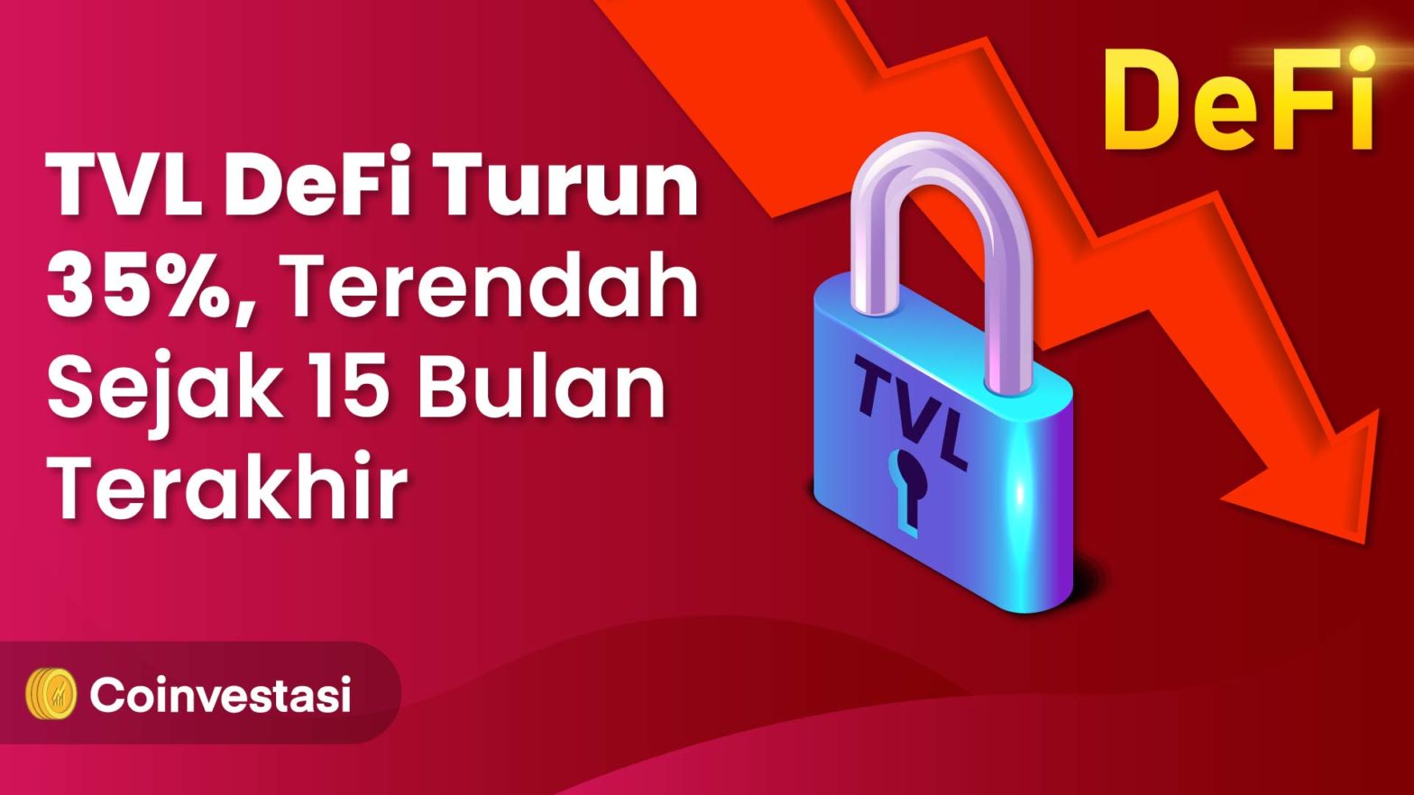 TVL DeFi Turun 35%, Terendah Sejak 15 Bulan Terakhir