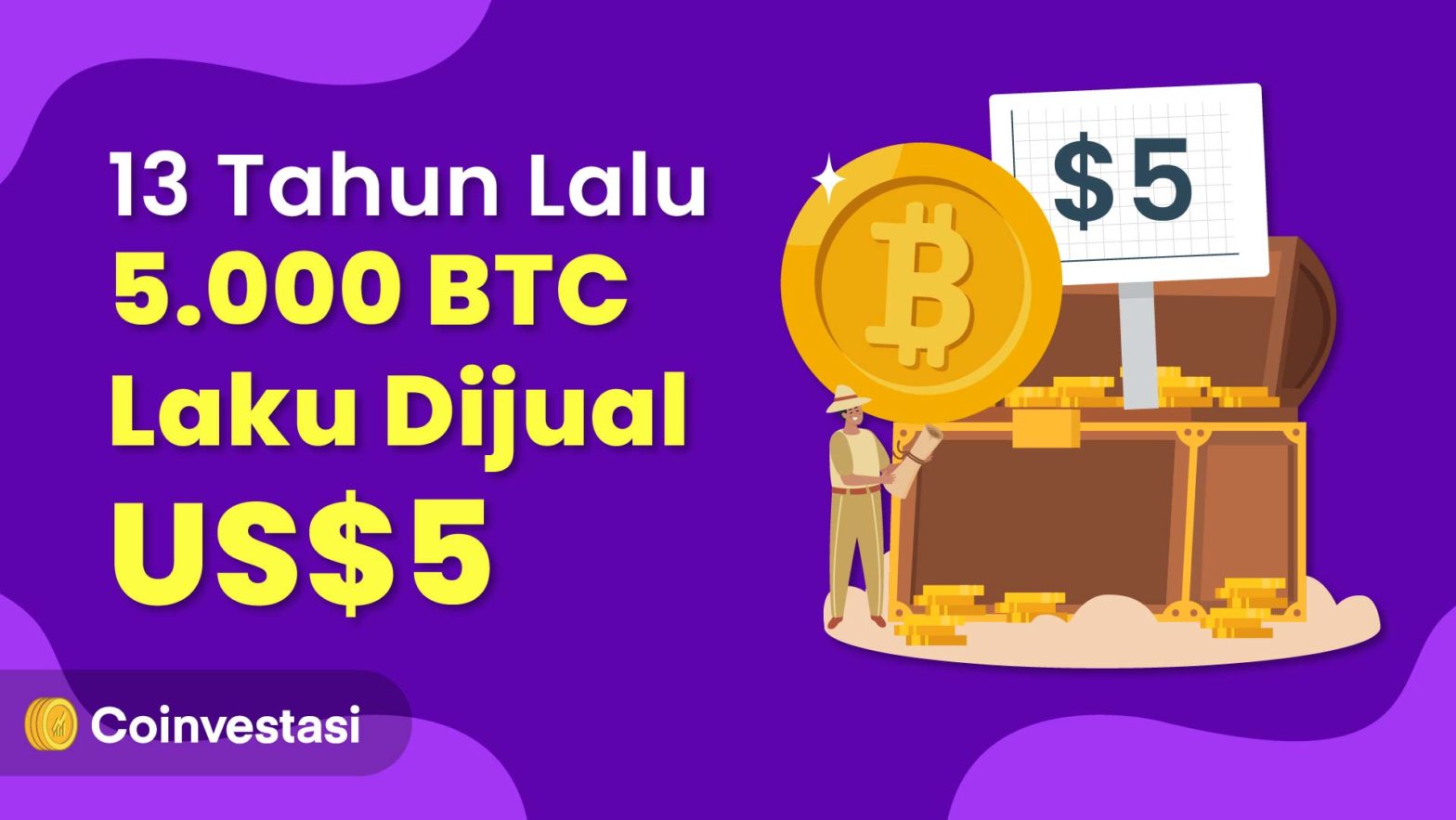 Bitcoin laku lima dollar