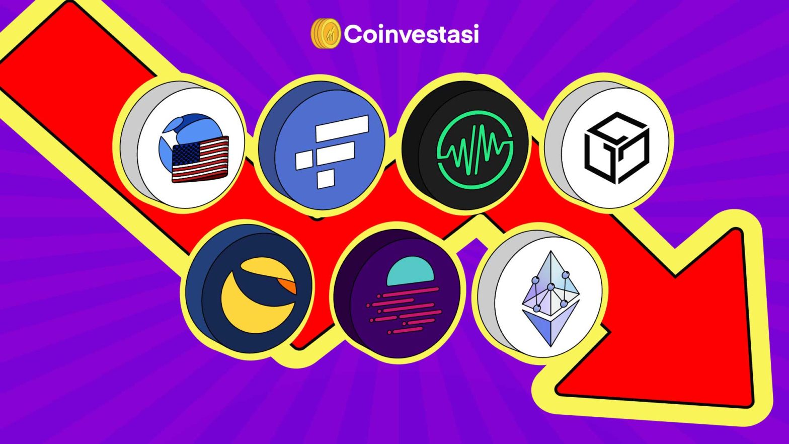 Aset kripto dengan penurunan terbesar 2022